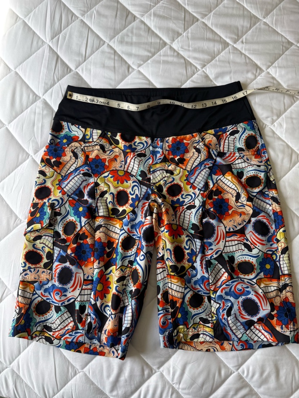 Shredly Curvy MTB Day of the Dead Skull Womens 12 Shorts
